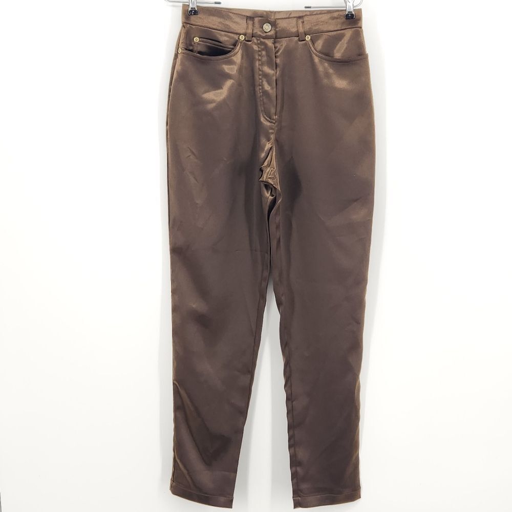 Vintage Reflections by Spiegel Satin Jeans Womens Size 6 Brown Y2K Retro 2000s